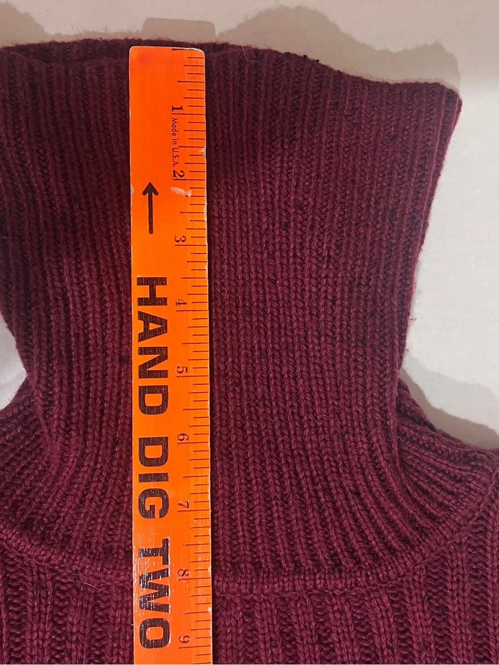 Michael Kors Women Preppy Burgundy Ribbed Turtleneck Sweater Classic Academia XS